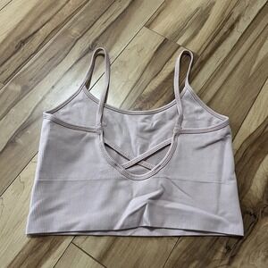 Athleta Aurora Seamless Cami Ribbed Crop Tank Top Women's Size XS Lt Pink